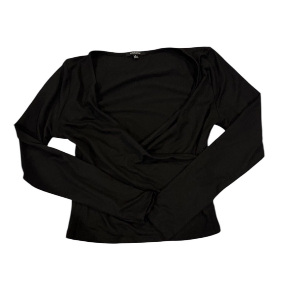 Ambiance‎ Black Wrap Blouse